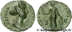 FAUSTINE JEUNE (+175) Annia Galeria Faustina Augusta (146-175) As 157-161 N° brm_168488 Date : 157-161 Nom de l'atelier : Rome Métal : cuivre Diamètre : 24mm Axe des coins : 12h. Poids : 10,58g.   Eta
