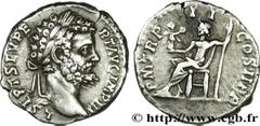 SEPTIME SEVERE (13/04/193-4/02/211) Lucius Septimius Severus Denier 194 N° brm_168492 Date : 194 Nom de l'atelier : Rome Métal : argent Diamètre : 17,50mm Axe des coins : 12h. Poids : 3,48g. Degré de 