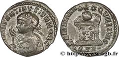 CONSTANTIN II (1/03/317-04/340) Flavius Claudius Julius Constantinus César (1/03/317-9/09/337) Centenionalis ou nummus 322 N° brm_168684 Date : 322 Nom de l'atelier : Trèves Métal : cuivre Diamètre : 