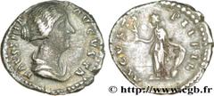 FAUSTINE JEUNE (+175) Annia Galeria Faustina Augusta (146-175) Denier 157-161 N° brm_176221 Date : 157-161 Nom de l'atelier : Rome Métal : argent Diamètre : 17,50mm Axe des coins : 6h. Poids : 3,39g. 