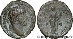 ANTONIN LE PIEUX (25/02/138-7/03/161) Titus Aurelius Fulvus Boionius Arrius Antoninus Auguste (10/07/138-7/03/161) As 145 N° brm_177178 Date : 145 Nom de l'atelier : Rome Métal : cuivre Diamètre : 27,