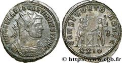 DIOCLETIEN (20/11/284-1/05/305) Caius Aurelius Valerius Diocletianus Auguste (20/11/284-1/05/305) Aurelianus 293-294 N° brm_177324 Date : 293-294 Nom de l'atelier : Siscia Métal : billon Diamètre : 24