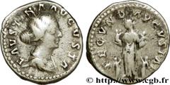 FAUSTINE JEUNE (+175) Annia Galeria Faustina Augusta (146-175) Denier 156-161 N° brm_178714 Date : 156-161 Nom de l'atelier : Rome Métal : argent Diamètre : 18mm Axe des coins : 6h. Poids : 3,24g.   E