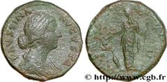 FAUSTINE JEUNE (+175) Annia Galeria Faustina Augusta (146-175) Sesterce c. après 147 N° brm_178716 Date : c. après 147 Nom de l'atelier : Rome Métal : bronze Diamètre : 29,5mm Axe des coins : 6h. Poid