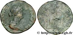 FAUSTINE JEUNE (+175) Annia Galeria Faustina Augusta (146-175) Sesterce 161-175 N° brm_178717 Date : 161-175 Nom de l'atelier : Rome Métal : cuivre Diamètre : 31,5mm Axe des coins : 11h. Poids : 21,58
