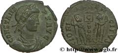 CONSTANS (25/12/335-18/01/350) Flavius Julius Constans Auguste (9/09/337-18/01-350) Centenionalis ou nummus 340 N° brm_182049 Date : 340 Nom de l'atelier : Arles Métal : cuivre Diamètre : 16,50mm Axe 