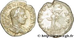 ELAGABAL (16/05/218-12/03/222) Marcus Aurelius Antoninus Denier 220 N° brm_185698 Date : 220 Nom de l'atelier : Rome Métal : argent Diamètre : 19,5mm Axe des coins : 12h. Poids : 2,46g.   Etat de cons