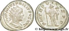 PHILIPPE II (05/244-09/249) Marcus Julius Philippus Auguste (04/247-09/249) Antoninien 249 N° brm_185824 Date : 249 Nom de l'atelier : Antioche Métal : billon Diamètre : 22mm Axe des coins : 12h. Poid
