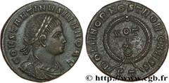 CONSTANTIN II (1/03/317-04/340) Flavius Claudius Julius Constantinus César (1/03/317-9/09/337) Centenionalis ou nummus 322-325 N° brm_186140 Date : 322-325 Nom de l'atelier : Ticinum Métal : cuivre Di