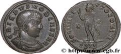 CRISPUS (1/04/317-09/326) Flavius Julius Crispus César (317-326) Follis ou nummus 318 N° brm_188168 Date : 318 Nom de l'atelier : Siscia Métal : cuivre Diamètre : 19,00mm Axe des coins : 12h. Poids : 