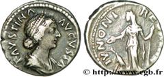 FAUSTINE JEUNE (+175) Annia Galeria Faustina Augusta (146-175) Denier 161-175 N° brm_190472 Date : 161-175 Nom de l'atelier : Rome Métal : argent Diamètre : 16,5mm Axe des coins : 6h. Poids : 2,91g. E