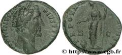 ANTONIN LE PIEUX (25/02/138-7/03/161) Titus Aurelius Fulvus Boionius Arrius Antoninus Auguste (10/07/138-7/03/161) As 155-156 N° brm_195193 Date : 155-156 Nom de l'atelier : Rome Métal : cuivre Diamèt