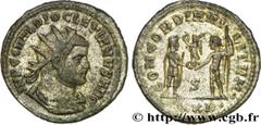 DIOCLETIEN (20/11/284-1/05/305) Caius Aurelius Valerius Diocletianus Auguste (20/11/284-1/05/305) Aurelianus 287 N° brm_197236 Date : 287 Nom de l'atelier : Cyzique Métal : billon Diamètre : 21mm Axe 