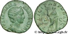 JULIA MAMEE (+235) Julia Mamaea Fille de Julia Mوsa, mère d'Alexandre Sévère - Augusta (221-235) Sesterce 230 N° brm_198858 Date : 230 Nom de l'atelier : Rome Métal : bronze Diamètre : 28,50mm Axe des