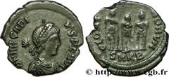 ARCADIUS (19/01/383-1/05/408) Flavius Arcadius Nummus, (PB, ئ 3) 406-408 N° brm_199143 Date : 406-408 Nom de l'atelier : Cyzique Métal : cuivre Diamètre : 16mm Axe des coins : 6h. Poids : 1,74g. Degré