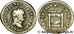 TITUS (1/07/69-13/09/81) Titus Flavius Vespasianus Auguste (24/06/79-13/09/81) Denier 80 N° brm_200094 Date : 80 Nom de l'atelier : Rome Métal : argent Diamètre : 17,5mm Axe des coins : 6h. Poids : 3,