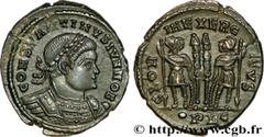 CONSTANTIN II (1/03/317-04/340) Flavius Claudius Julius Constantinus César (1/03/317-9/09/337) Centenionalis ou nummus 332 N° brm_203376 Date : 332 Nom de l'atelier : Lyon Métal : cuivre Diamètre : 18