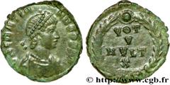 GRATIEN (24/08/367-25/08/383) Flavius Gratianus Nummus 378-383 N° brm_203499 Date : 378-383 Nom de l'atelier : Constantinople Métal : cuivre Diamètre : 14,5mm Axe des coins : 12h. Poids : 1,73g. Degré