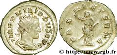 PHILIPPE II (05/244-09/249) Marcus Julius Philippus Auguste (04/247-09/249) Antoninien 247 N° brm_208092 Date : 247 Nom de l'atelier : Rome Métal : billon Diamètre : 22,5mm Axe des coins : 6h. Poids :