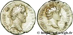 ANTONIN et MARC AURELE CESAR (140-161) Antoninus Pius, Marcus Aurelius Cوsar Denier 141 N° brm_208334 Date : 141 Nom de l'atelier : Rome Métal : argent Diamètre : 17,5mm Axe des coins : 6h. Poids : 3,
