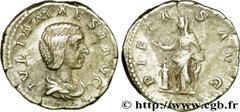 JULIA MAESA (+223 ou 226) Julia Mوsa Sœur de Julia Domna, mère de Julia Soémias et de Julia Mamée, grand-mère d'Elagabal et d'Alexandre Sévère - Augusta (218-223/226) Denier 218-220 N° brm_208361 Date