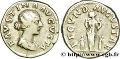 FAUSTINE JEUNE (+175) Annia Galeria Faustina Augusta (146-175) Denier 161 N° brm_209814 Date : 161 Nom de l'atelier : Rome Métal : argent Diamètre : 17,50mm Axe des coins : 11h. Poids : 3,35g. Degré d
