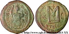 JUSTINIEN Ier(1/08/527-14/11/565) Follis N° v20_0098    Date : 529-533 Nom de l'atelier : Théoupolis, (Antioche) Métal : cuivre Diamètre : 33mm Axe des coins : 5h. Poids : 17,50g. Degré de rareté : R1