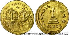 HERACLIUS et HERACLIUS CONSTANTIN(22/01/613-4/07/638) Solidus N° v20_0120    Date : 629-631 Nom de l'atelier : Constantinople Métal : or Diamètre : 22mm Axe des coins : 6h. Poids : 4,40g. Degré de rar