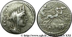 FABIA(102 avant J.-C.)Caius Fabius Hadrianus Denier N° v21_2096    Date : 102 AC. Nom de l'atelier : Rome Métal : argent Diamètre : 20mm Axe des coins : 5h. Poids : 3,76g. Degré de rareté : R1 Etat de