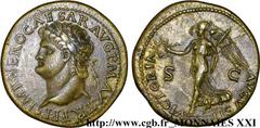 NERON(13/10/54-9/06/68)Nero Claudius Cوsar Drusus Germanicus Dupondius, (GB, ئ 31) N° v21_2359    Date : 66 Nom de l'atelier : Gaule, Lyon (Lugdunum) Métal : bronze Diamètre : 30,5mm Axe des coins : 6
