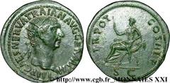 TRAJAN(27/10/97-8/08/117)Marcus Ulpius TraianusAuguste(25/01/98-8/08/117) Dupondius, (MB, ئ 29) N° v21_2468    Date : 99 Nom de l'atelier : Rome Métal : bronze Diamètre : 29mm Axe des coins : 6h. Poid