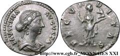 FAUSTINE JEUNE(+175)Annia Galeria FaustinaAugusta(146-175) Denier N° v21_2651    Date : 156-161 Nom de l'atelier : Rome Métal : argent Diamètre : 18,5mm Axe des coins : 6h. Poids : 3,15g. Etat de cons