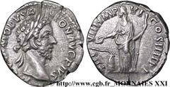 COMMODE(166-31/12/192)Lucius Aurelius CommodusAuguste(17/03/180-31/12/192) Denier N° v21_2686    Date : 183 Nom de l'atelier : Rome Métal : argent Diamètre : 18mm Axe des coins : 6h. Poids : 2,52g. Et