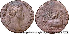 COMMODE(166-31/12/192)Lucius Aurelius CommodusAuguste(17/03/180-31/12/192) Sesterce, (GB, ئ 32) N° v21_2690    Date : 181 Nom de l'atelier : Rome Métal : bronze Diamètre : 32mm Axe des coins : 6h. Poi