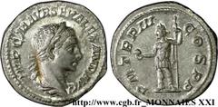ALEXANDRE SEVERE(10/05/221-22/03/235)Marcus Aurelius Severus AlexanderAuguste (13/03/222-22/02/235) Denier N° v21_2934    Date : 224 Nom de l'atelier : Rome Métal : argent Diamètre : 19,5mm Axe des co
