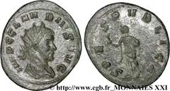 CLAUDE II LE GOTHIQUE(09/268-06-08/270)Marcus Aurelius Claudius Antoninien N° v21_3213    Date : septembre 268 - début 269 Nom de l'atelier : Rome Métal : billon Diamètre : 23,5mm Axe des coins : 6h. 