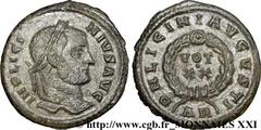 LICINIUS Ier(11/08/308-09/324)Valerius Licinianus Licinius Nummus ou centenionalis N° v21_3549    Date : 321 Nom de l'atelier : Viennoise, Arles (Arelatum) Métal : cuivre Diamètre : 19,5mm Axe des coi