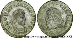 GRATIEN(24/08/367-25/08/383)Flavius Gratianus Nummus incus, (PB, ئ 3) N° v21_3810    Date : 367-375 Nom de l'atelier : Savie, Siscia (Sisak) ? Métal : cuivre Diamètre : 18,5mm Poids : 2,35g. Degré de 