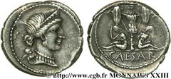JULES CESAR(13/07/100-15/03/44 avant J.-C.)Caius Julius Cوsar Denier N° v23_0317    Date : 45 AC. Nom de l'atelier : Espagne, avec César Métal : argent Diamètre : 19,5mm Axe des coins : 5h. Poids : 3,
