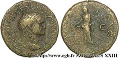 VESPASIEN(1/07/69-24/06/79)Titus Flavius Sabinus Vespasianus Dupondius N° v23_0375    Date : 72-73 Nom de l'atelier : Gaule, Lugdunum, Lyon Métal : bronze Diamètre : 28,5mm Axe des coins : 6h. Poids :
