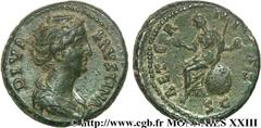 FAUSTINE MERE(+141)Annia Galeria FaustinaConsécration d'Antonin le Pieux Dupondius, (MB, ئ 27) N° v23_0432    Date : 147 Nom de l'atelier : Rome Métal : bronze Diamètre : 27mm Axe des coins : 12h. Poi