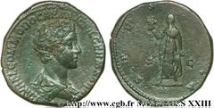 COMMODE(166-31/12/192)Lucius Aurelius CommodusCésar(166-176) Sesterce, (MB, ئ 31) N° v23_0462    Date : 175 Nom de l'atelier : Rome Métal : bronze Diamètre : 30,5mm Axe des coins : 6h. Poids : 21,42g.