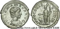 JULIA MAMEE(+235)Julia MamaeaFille de Julia Mوsa, mère d'Alexandre Sévère - Augusta(221-235) Denier N° v23_0550    Date : 222 Nom de l'atelier : Rome Métal : argent Diamètre : 20mm Axe des coins : 12h