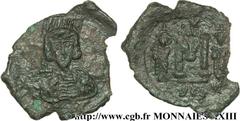 CONSTANTIN IV, HERACLIUS et TIBERE(15/07/668-automne 681) Follis N° v23_0684    Date : 668-673 Nom de l'atelier : Sicile, Syracuse Métal : cuivre Diamètre : 25,5mm Axe des coins : 6h. Poids : 3,83g. D