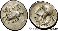 CORINTHIA - CORINTH Type : Statère  Date : c. 330 AC.  Mint name / Town : Corinthe, Corinthie  Metal : silver  Diameter : 23  mm Orientation dies : 9  h. Weight : 8,60  g. Rarity : R1  Obverse legend 