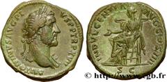 ANTONINUS PIUS Type : Sesterce  Date : 153-154  Mint name / Town : Rome  Metal : copper  Diameter : 32  mm Orientation dies : 12  h. Weight : 26,52  g. Rarity : R2  Obverse legend : ANTONINVS AVG - PI