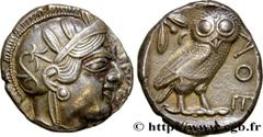 ATTICA - ATHENS Type : Tétradrachme  Date : c. 430 AC.  Mint name / Town : Athènes, Attique  Metal : silver  Diameter : 24,5  mm Orientation dies : 9  h. Weight : 17,23  g. Obverse legend : Anépigraph