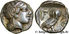 ATTICA - ATHENS Type : Tétradrachme  Date : c. 430 AC.  Mint name / Town : Athènes, Attique  Metal : silver  Diameter : 24,5  mm Orientation dies : 9  h. Weight : 17,15  g. Obverse legend : Anépigraph