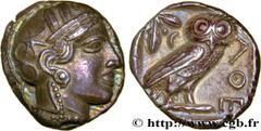ATTICA - ATHENS Type : Tétradrachme  Date : c. 420 AC.  Mint name / Town : Attique, Athènes  Metal : silver  Diameter : 24,5  mm Orientation dies : 9  h. Weight : 17,16  g. Obverse legend : Anépigraph