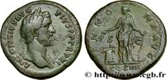 ANTONINUS PIUS Type : Sesterce  Date : janvier - décembre  Mint name / Town : Rome  Metal : bronze  Diameter : 34  mm Orientation dies : 12  h. Weight : 31,18  g. Rarity : R3  Obverse legend : ANTONIN